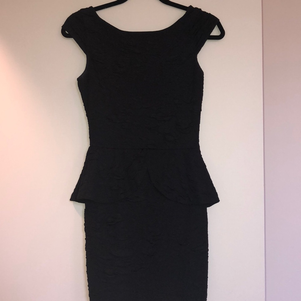 Black Peplum Cocktail Dress